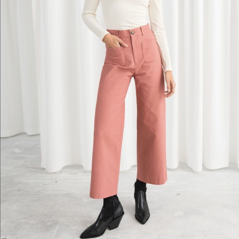 ▫️& Other Stories▫️Wide Leg Pink Twill Pants